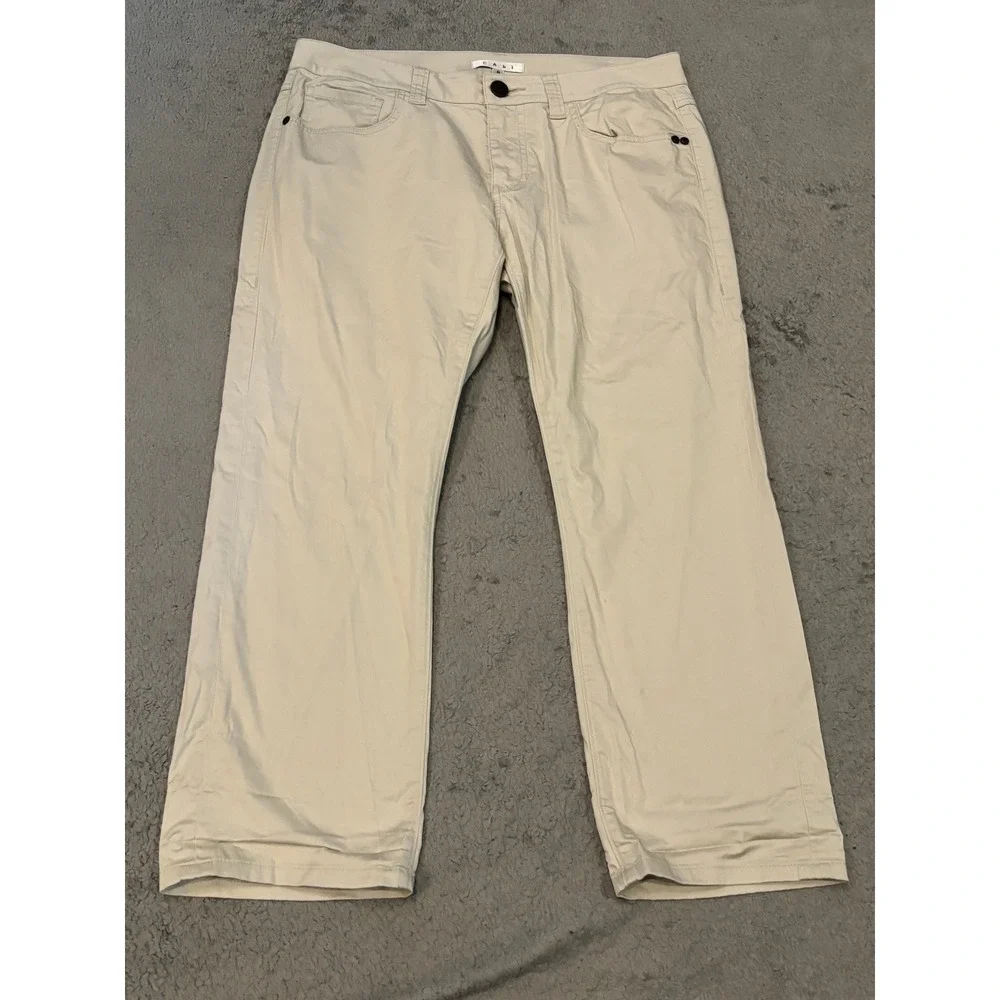 Cabi Khaki Straight Leg Pants Womens Size 6 Tan Cotton Stretch Trousers 194